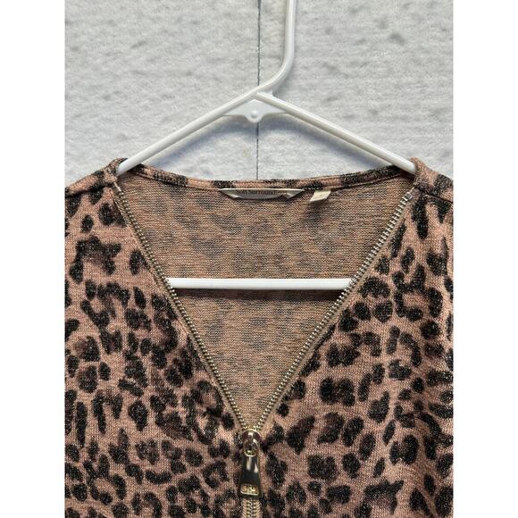 EUC Soft Surroundings Animal Print Valentina Zip Top Sweater Size S Leopard - Picture 4 of 9